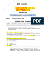 Consigna de Evaluación Final (Comunicación y Argumentación) 2021 20 Semipresencial