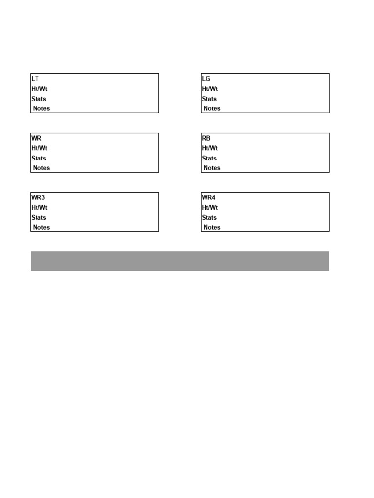 Offensive Depth Chart PDF
