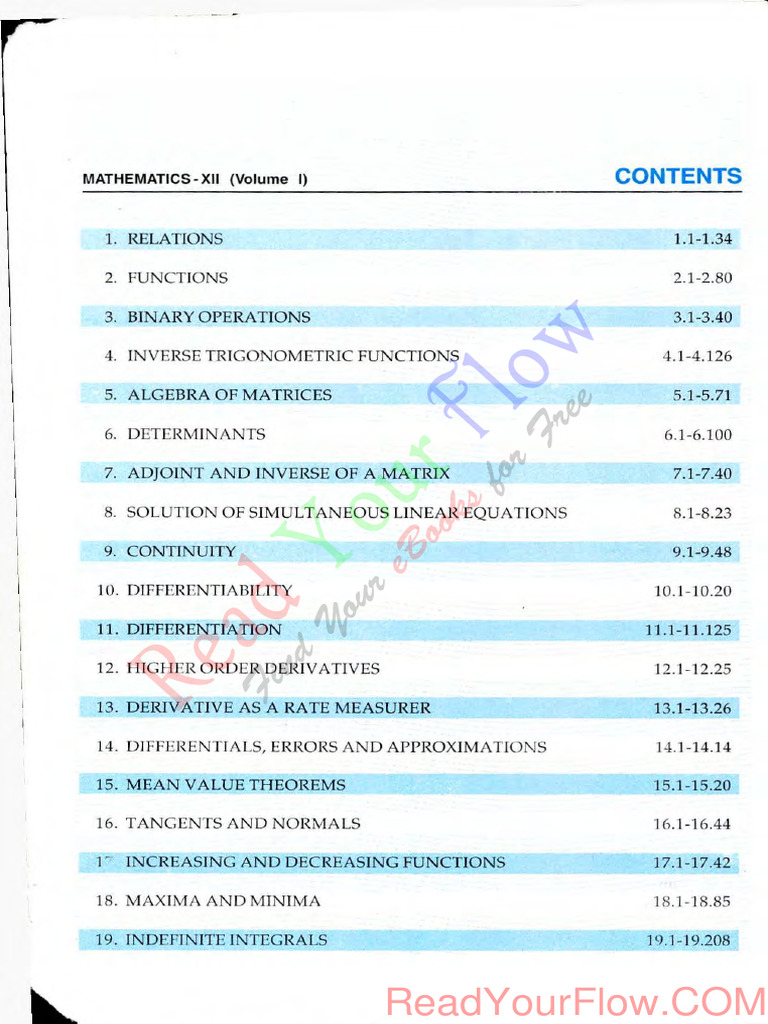 RD Sharma Class 12 Maths Volume 1 PDF | PDF | Derivative | Function ...