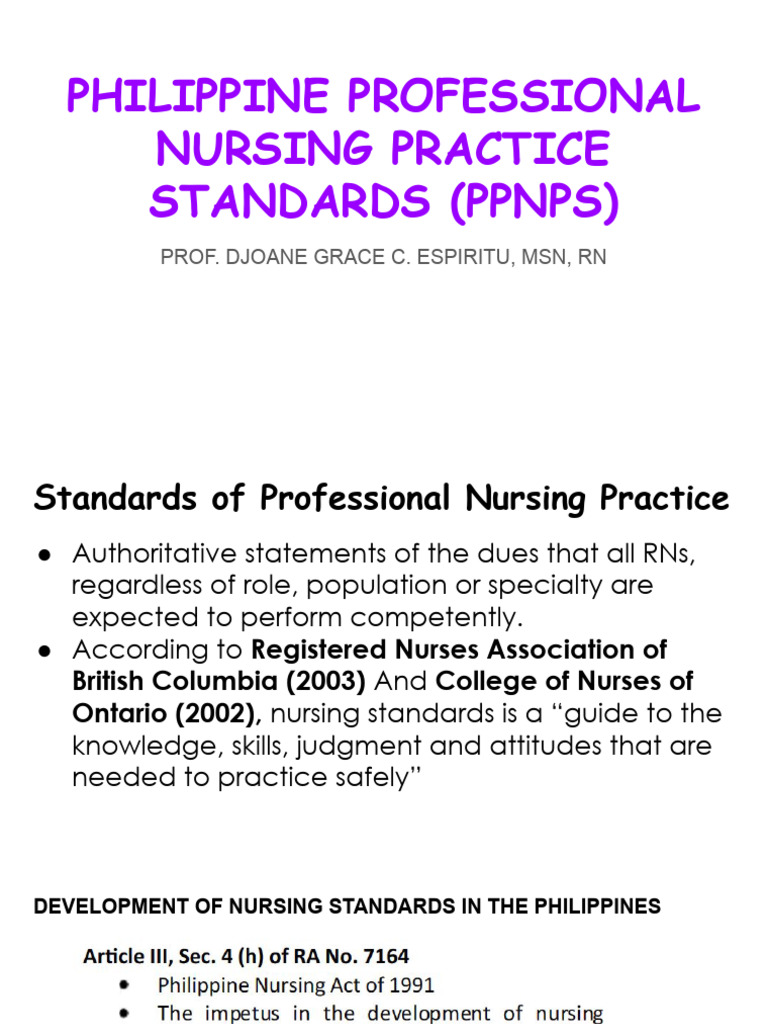PHILIPPINEPROFESSIONALNURSINGPRACTICESTANDARDSPPNPS PDF
