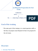 On Exam Blueprint Preparation For Exit Exam: Training