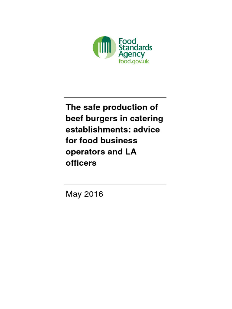Safe Beef Burger Production Guidelines | PDF | Meat | Regulatory Compliance