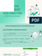 MODULE 7 and 8 - FINANCIAL STATEMENT AND ANALYSIS