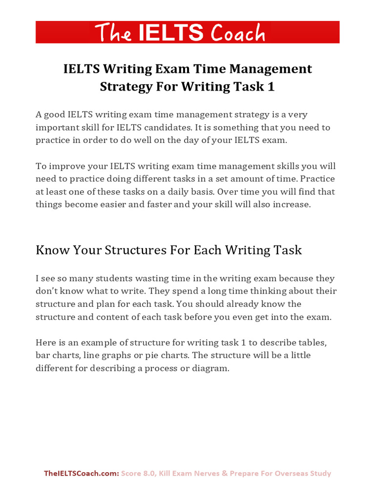 IELTS Writing Time Management | PDF | International English Language ...