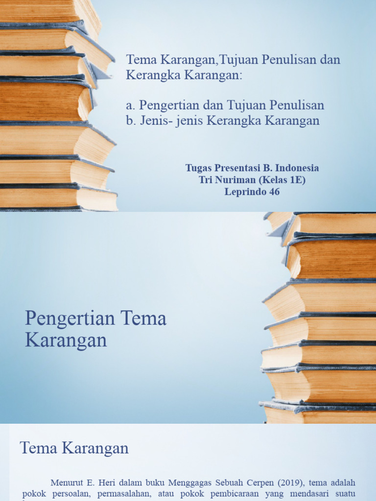 Tema Karangan, Tujuan Penulisan Dan Kerangka Karangan - Tri Nuriman | PDF