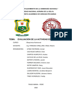 INFORME N° 05 EVALUACION DE LA ACTIVIDAD ENZIMATICA