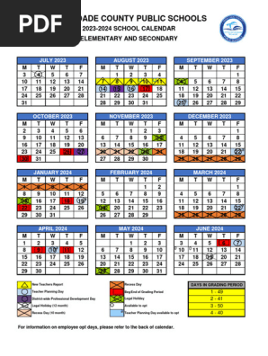 2023-2024 Elementary and Secondary Calendar | PDF | Academic Term |  Observances