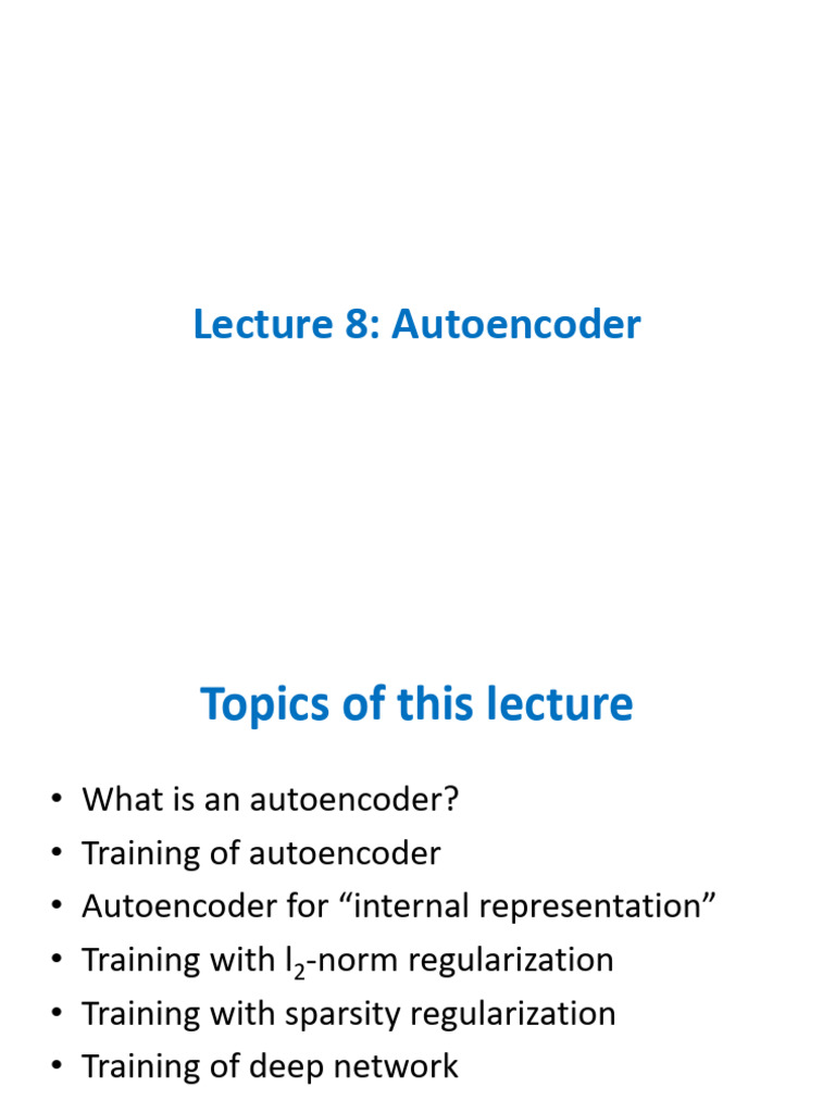 Autoencoder | PDF | Principal Component Analysis | Machine Learning