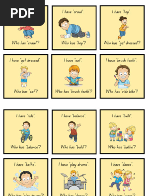 I Have, Who Has Verbs Card Game
