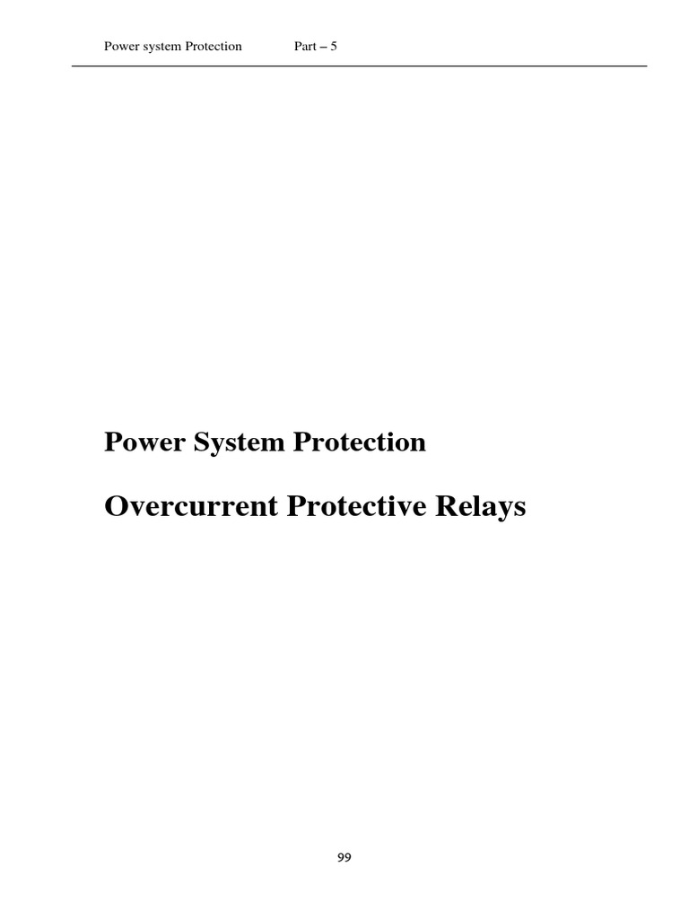 Power System Protection - Overcurrent Protection | PDF | Relay ...