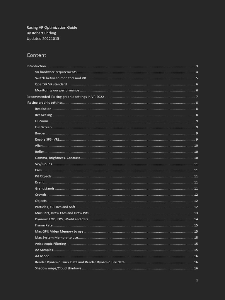 Iracing vr optimization guide updated dark mode pdf graphics