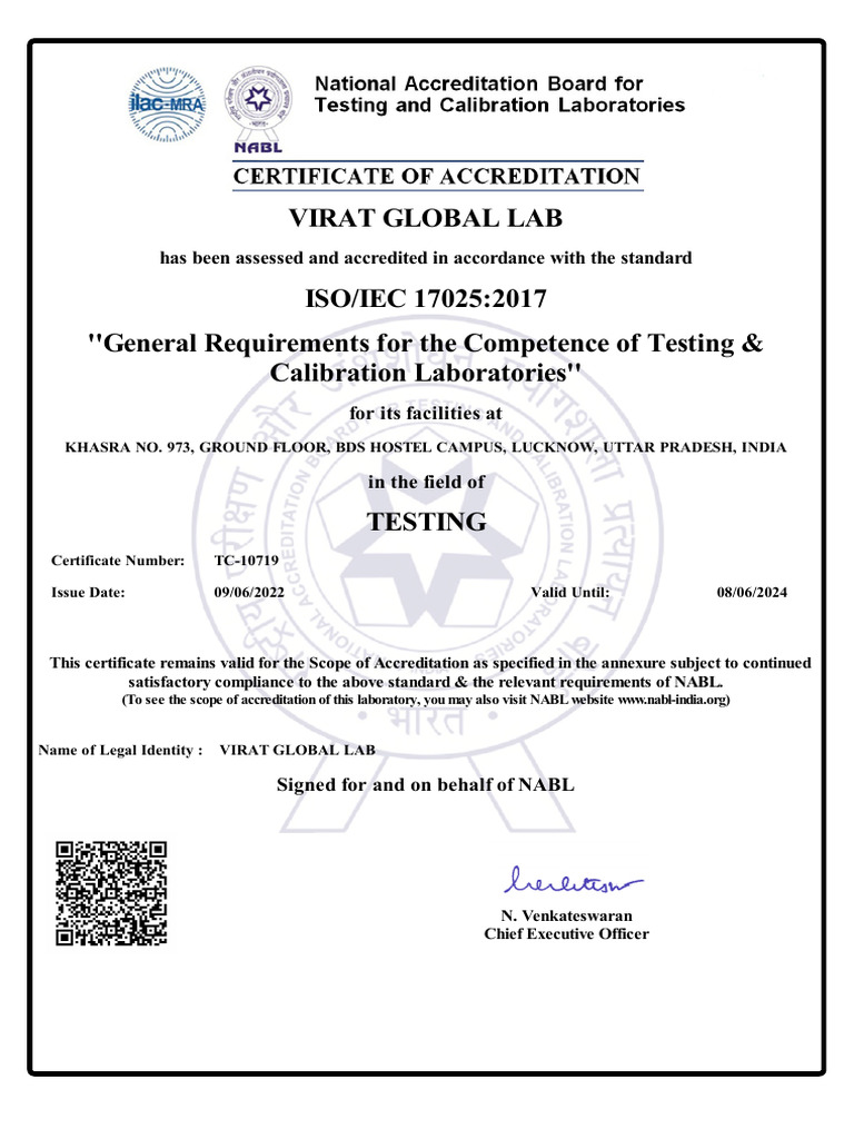 NABL Certificate & NABL Scope | PDF | Soil | Air Pollution
