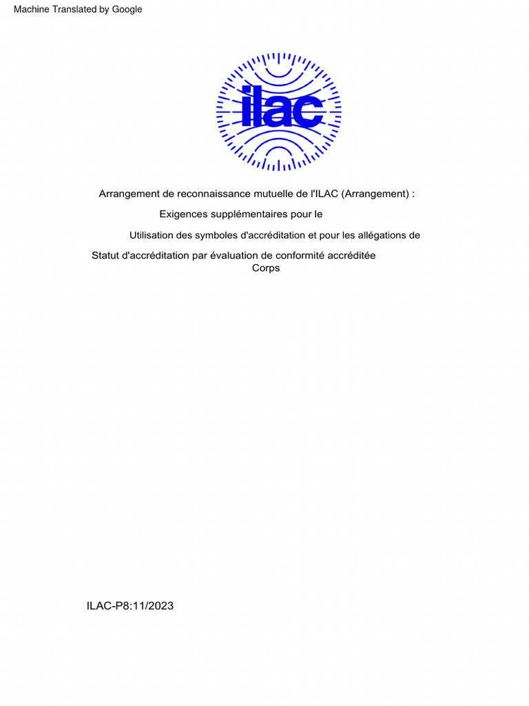 ILAC - P8 - 11 - 2023 Version FR | PDF | Affaires