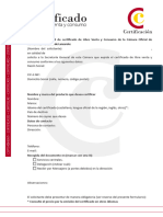 Solicitud de Libre Venta y Consumo Formulario - VCH