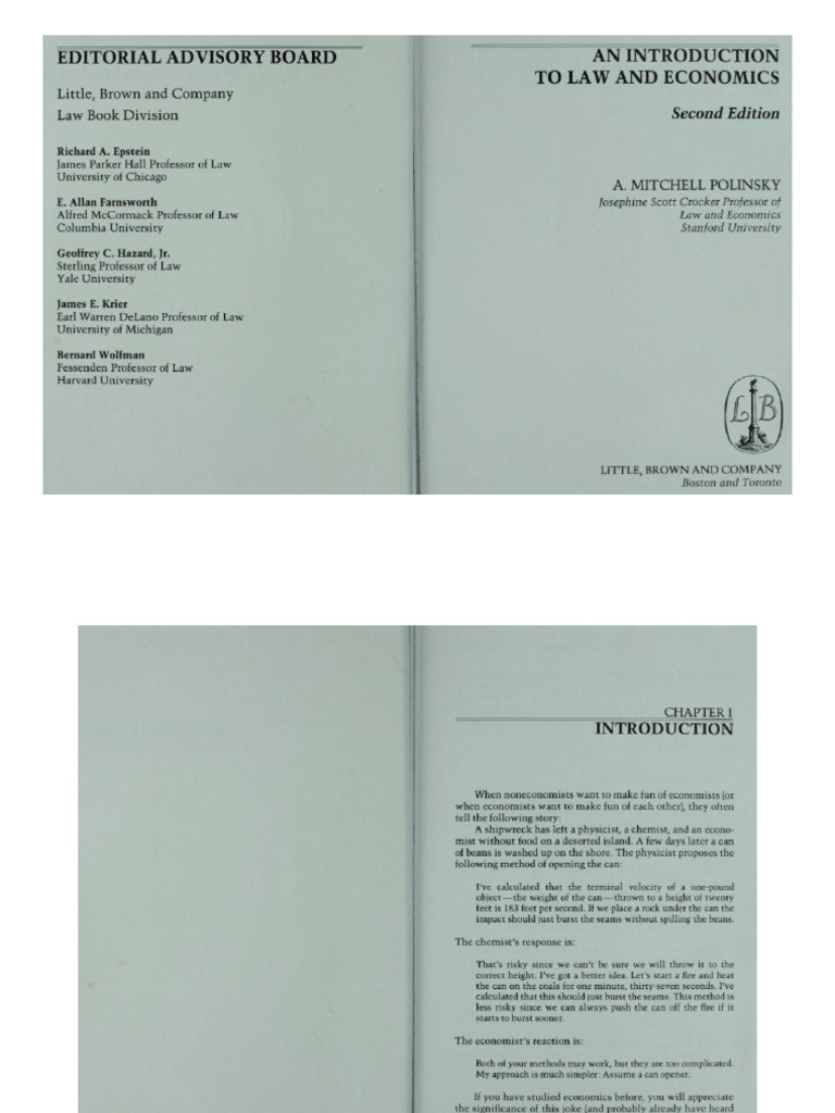 Mitchell Polinsky) An Introduction To Law and Economics | PDF