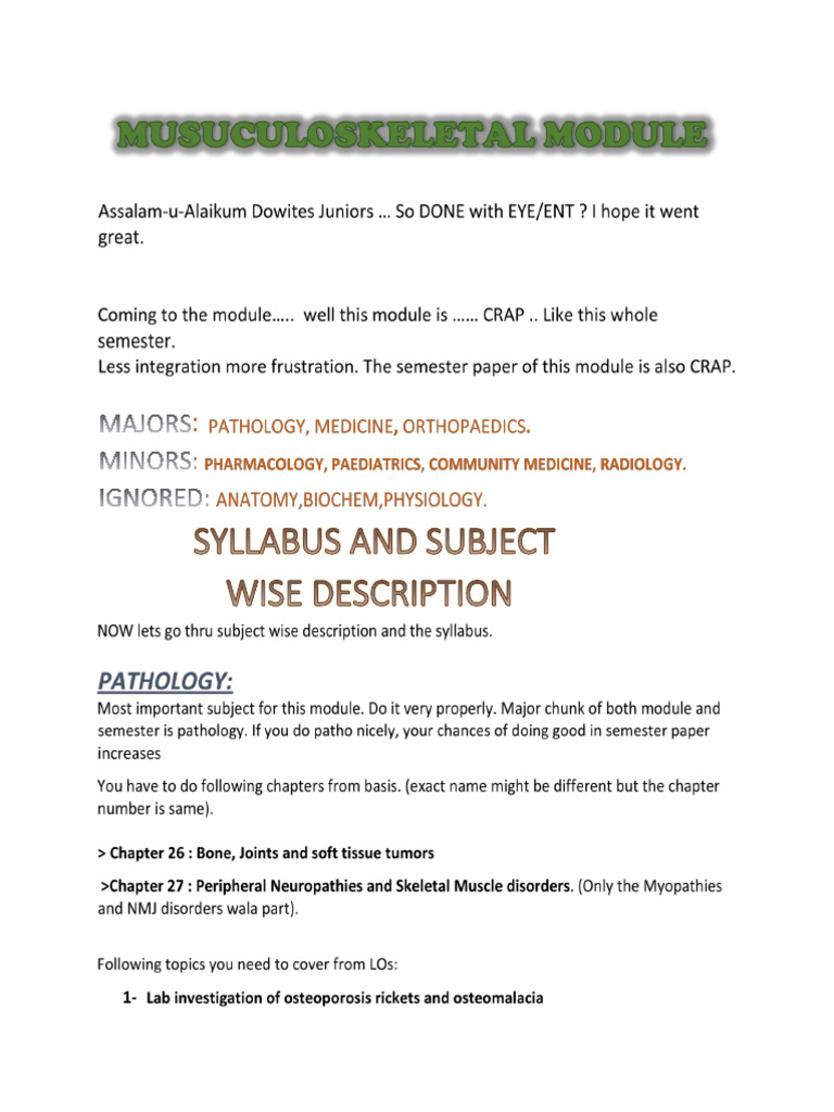 MSK Module Study Recommendations | PDF | Language Arts & Discipline ...