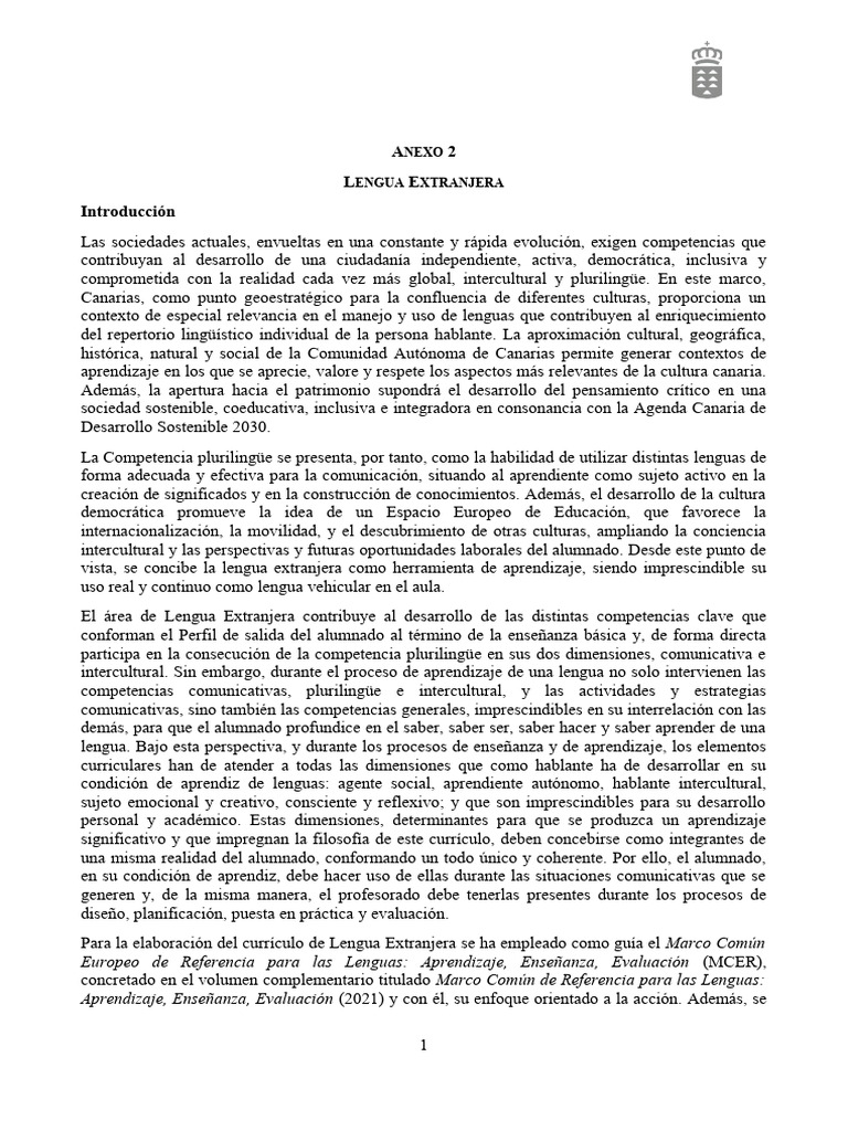 Anexo 2 curriculo lengua extranjera pdf evaluaci n plan de estudios