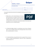 Worksheet III: Statistics and Probability - Grade 11