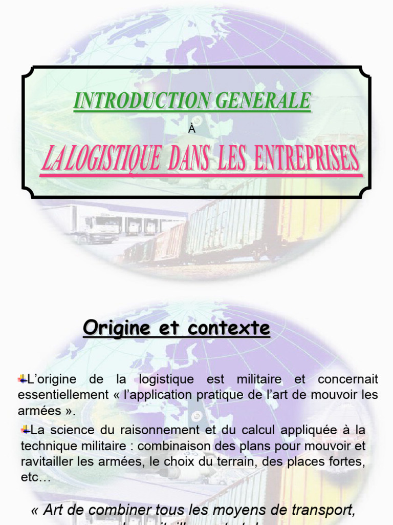 Origine de la logistique militaire | PDF | Logistique | Transport