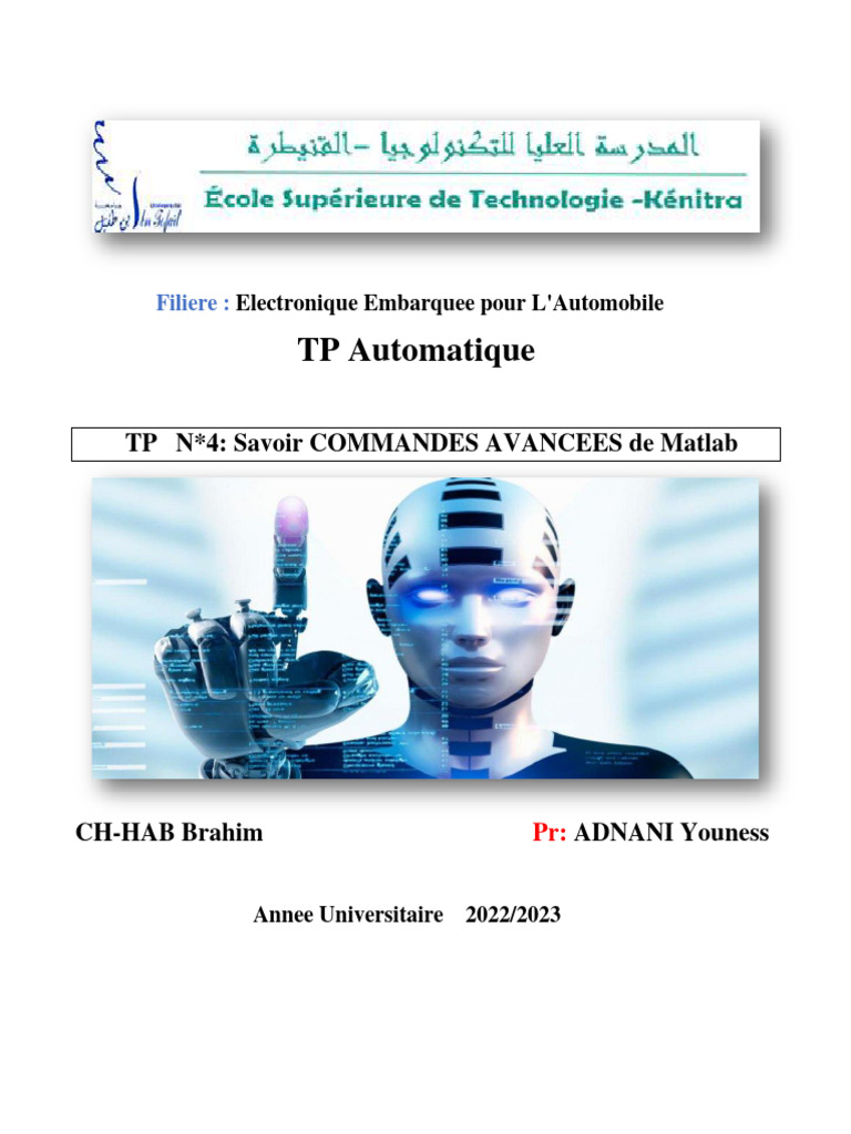 Commandes Avancées de Matlab en TP | PDF | Relations mathématiques ...