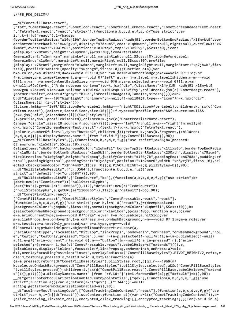 JavaScript File for Facebook UI Components | PDF | Computing | Software ...