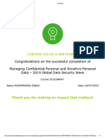 Certificate - Managing Confidential Personal and Sensitive Personal