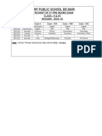 Army Public School BD Bari: Datesheet of 2 Pre Board Exam Class-X & Xii SESSION: 2023-24