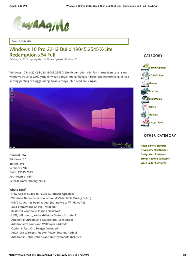 windows 10 pro 22h2 tiny