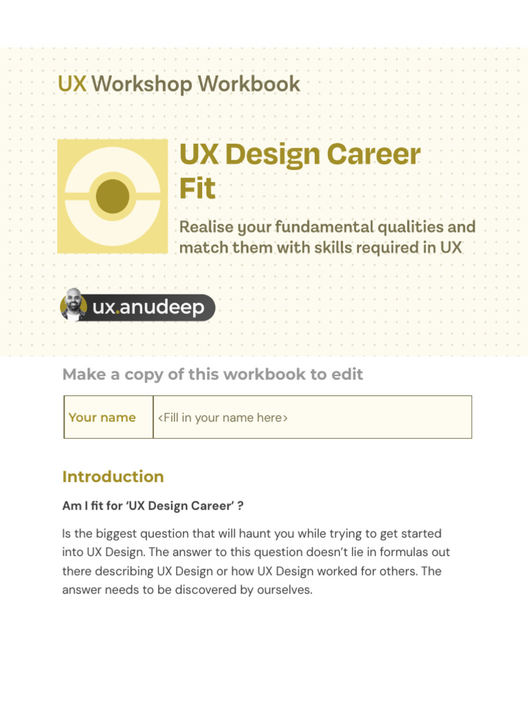 UX Workbook | PDF