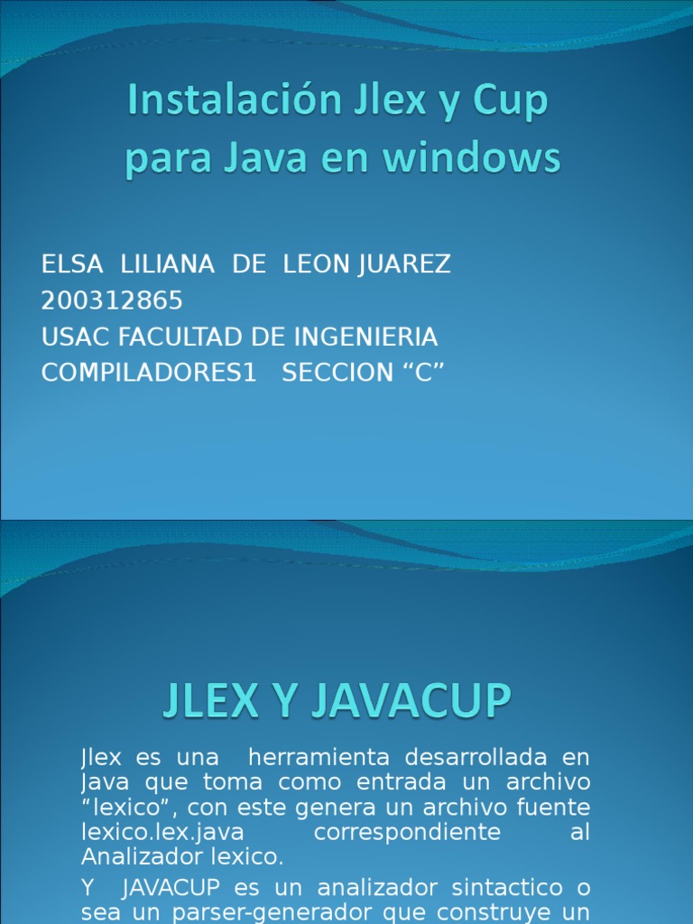 Jlex y Javacup | PDF | Java (lenguaje de programación) | Archivo de ...