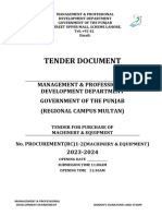 Bidding Document For MACHINERY & EQUIPMENT