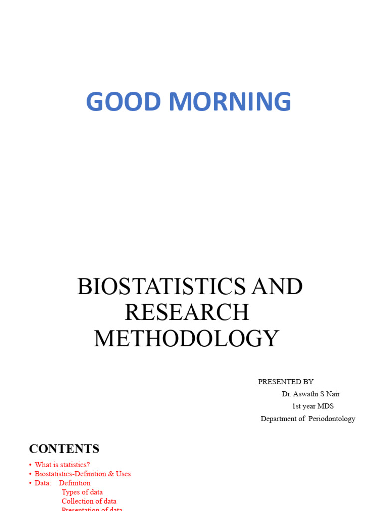 Biostatistics and Research Methodology | PDF | Mean | Level Of Measurement