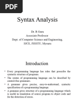 Syntax Analysis I 2022 Class