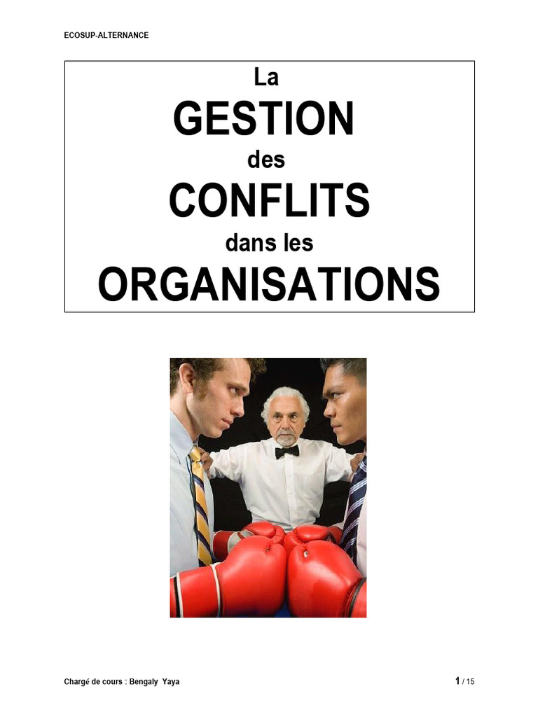Gestion des Conflits en Organisation | PDF | Résolution de conflit ...