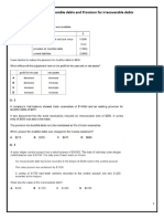 MCQ On Irrecoverable Debts and Provision For Irrecoverable Debts - 1