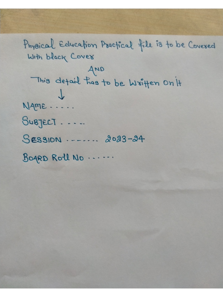 How To Prepare Physical Education Practical File 2023-24 | PDF