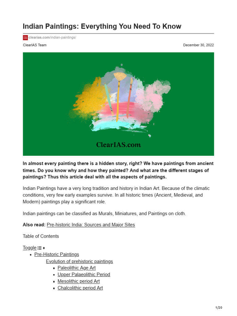Clearias Indian Paintings Everything You Need To Know Pdf Paintings