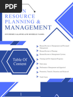 Human Resource Planning & Management