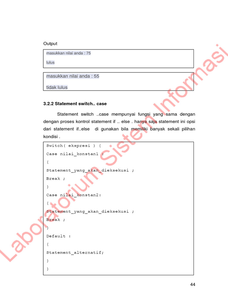 Switch dan Loop dalam Pemrograman | PDF