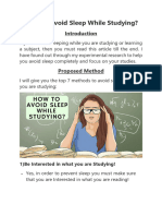 How To Avoid Sleep While Studying