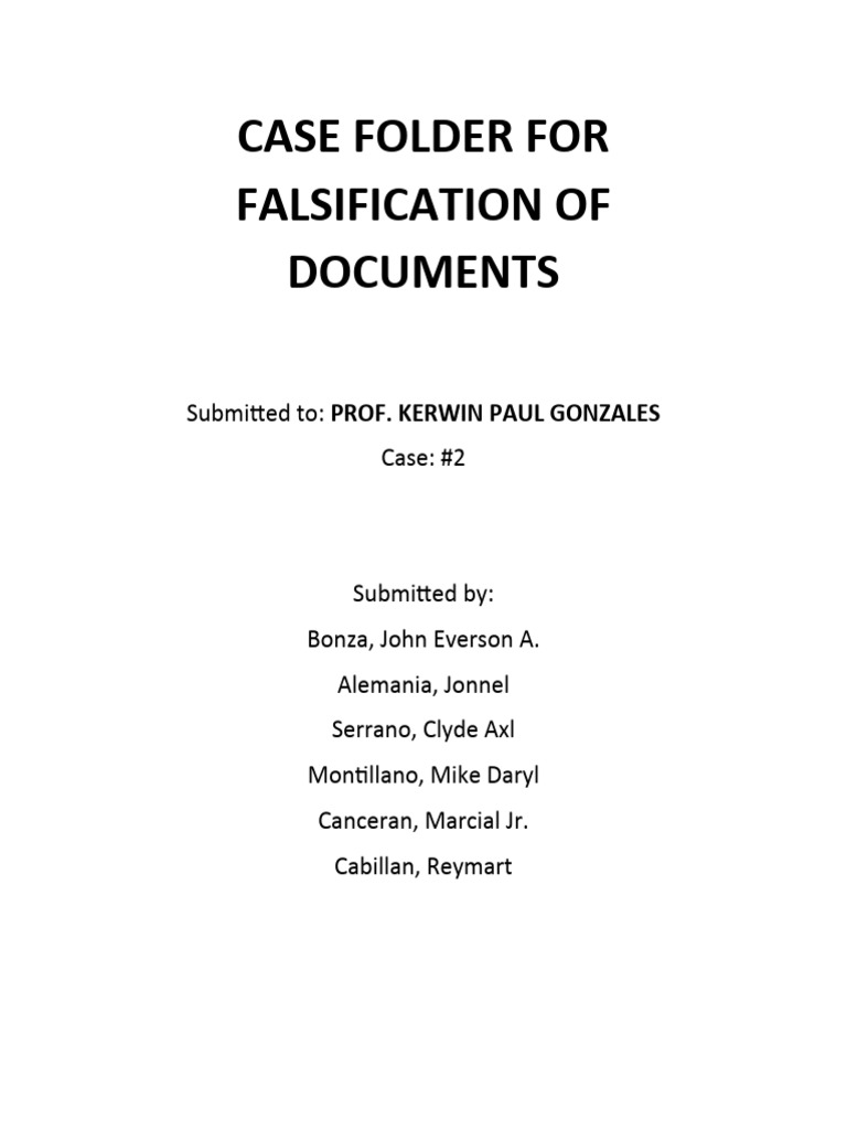 Case folder for falsification of documents pdf witness silver