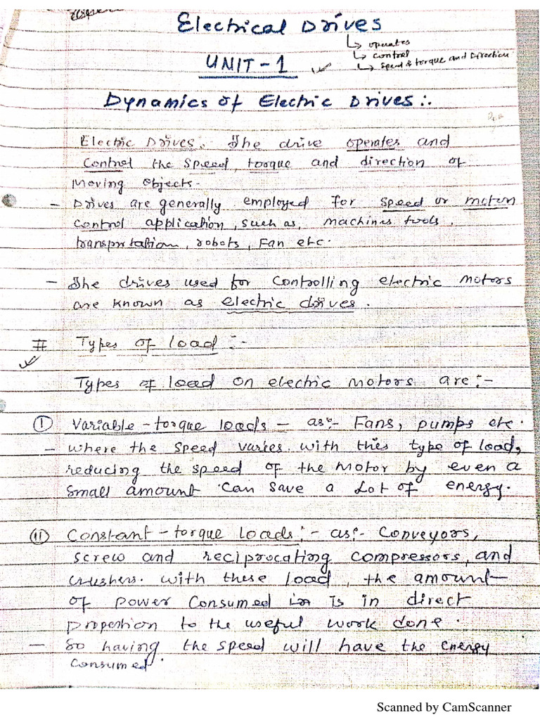 Electrical Drives Notes PDF