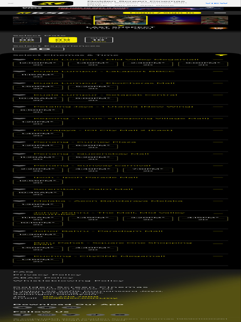 Golden Screen Cinemas Malaysia's Leading Cinema Online | PDF