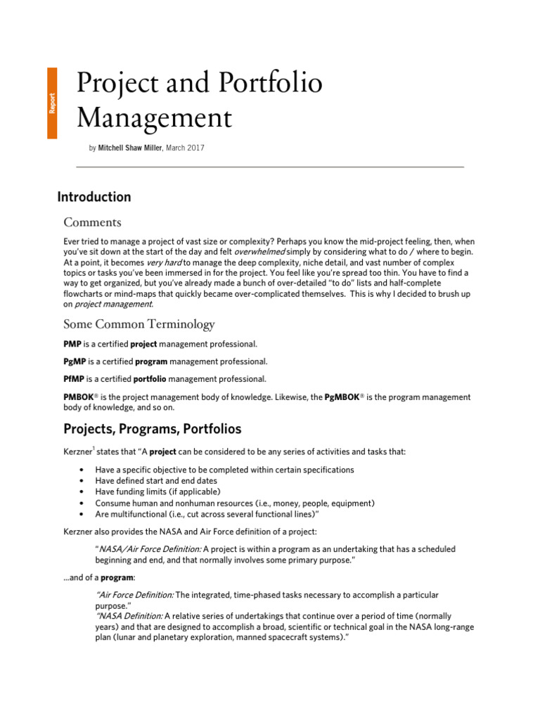 Project and Portfolio Management | PDF | Project Management | Strategic