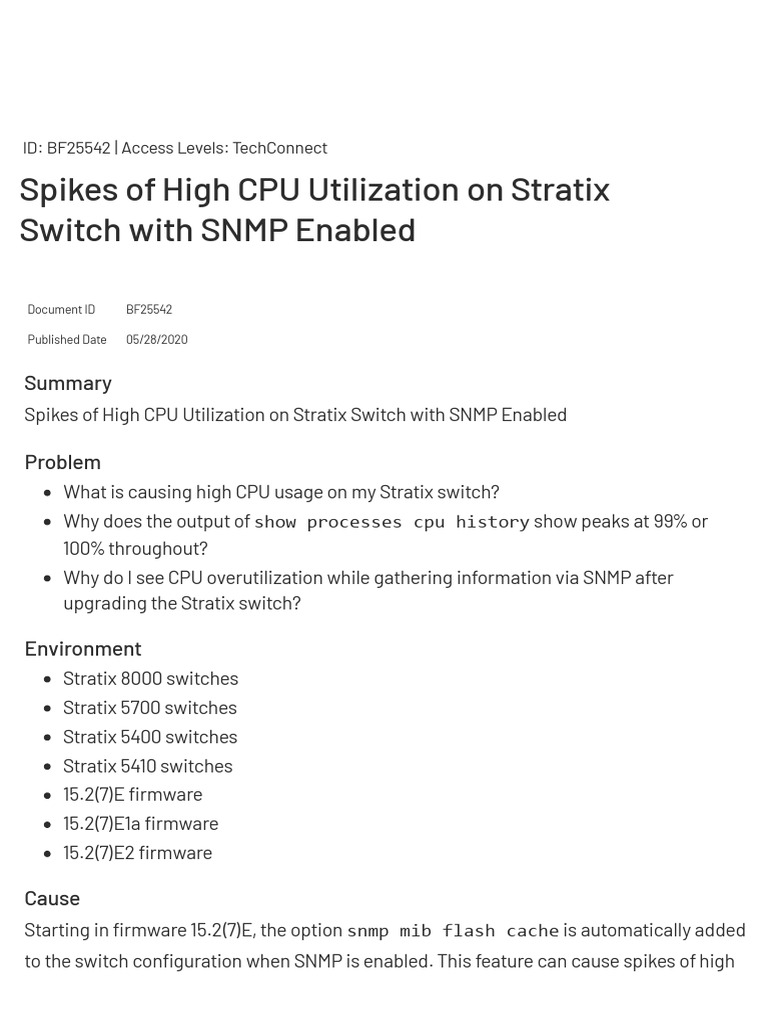 Spikes of high cpu utilization on stratixswitch with snmp enabled pdf