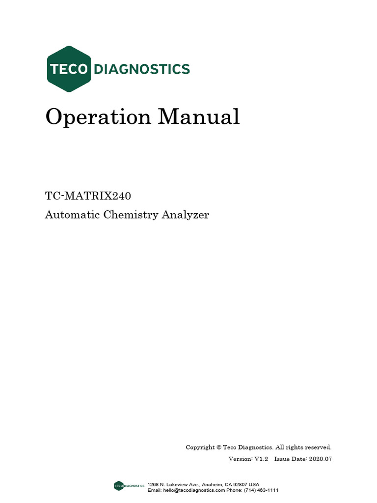 TC-MATRIX 240 Operation Manual | PDF | Power Supply | Mains Electricity