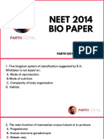Neet 2014 Bio Paper
