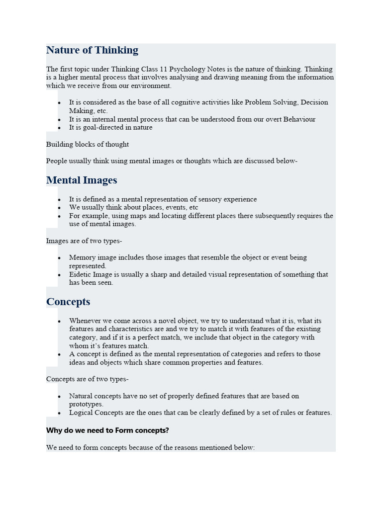 Chapter 8 Thinking Pdf Thought Concept