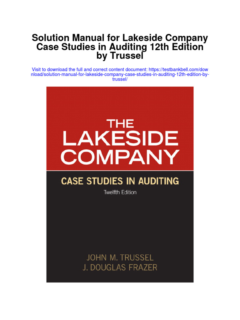 Instant Download Solution Manual For Lakeside Company Case Studies in ...