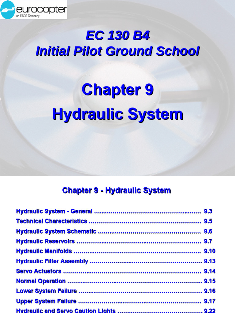 EC 130 B4 Hydraulic System Overview | PDF | Pump | Vehicles